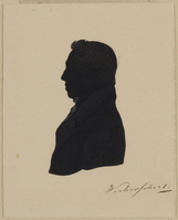 PP 0874
<br/>
Portret van Willem Messchert (1790-1844), borststuk en profil naar links, silhouet
<br/>
<em>Anoniem (19de eeuw)</em>